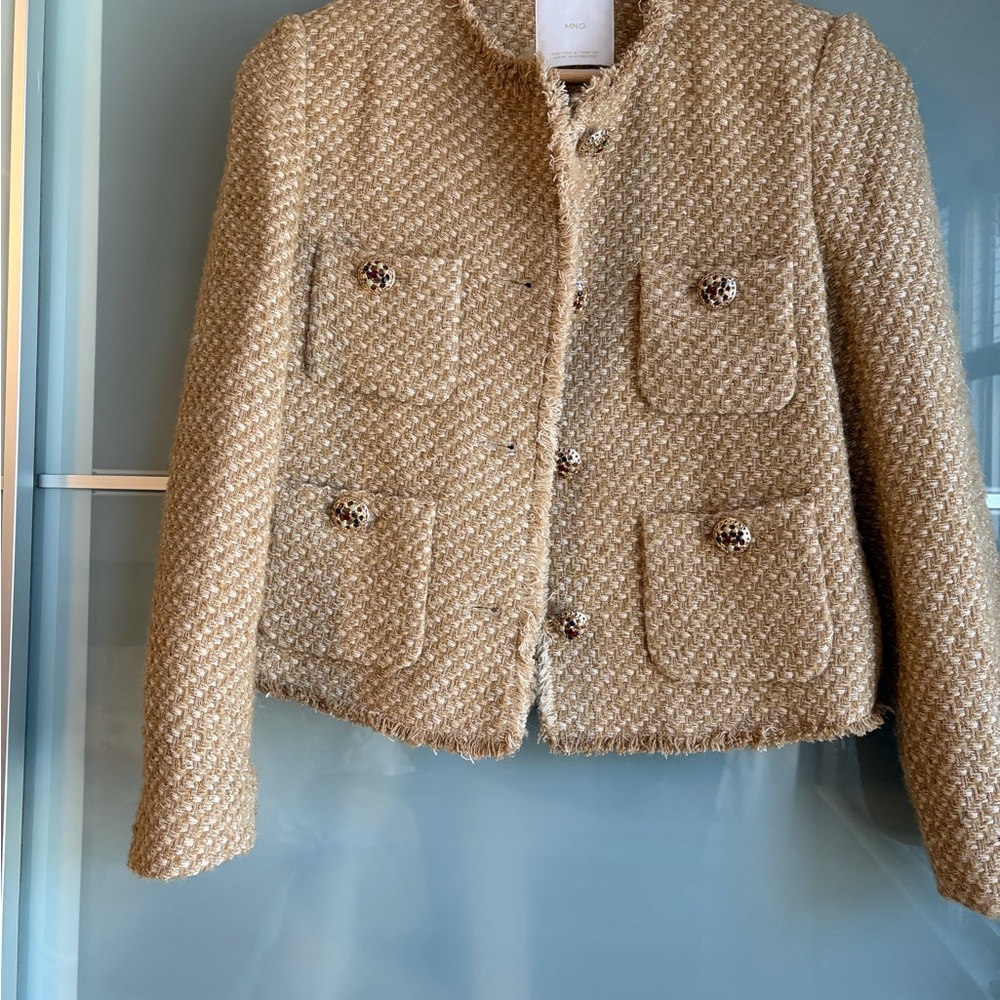 Elegant Beige Tweed Jacket